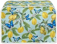 Vista 22 de Bulopur Cubierta de tostadora de 2 rebanadas de pintura de pájaros y flores, tostadora, panificadora, organizador de máquina, bolsa de protección