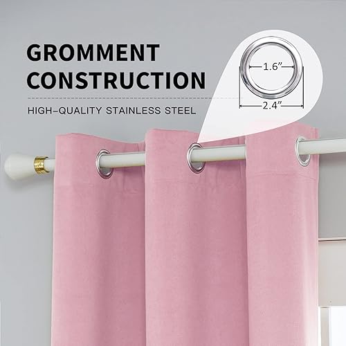 Miniatura 5 de FY FIBER HOUSE Cortinas cortas opacas completas, modernas con aislamiento térmico, cortinas pequeñas para ventana de dormitorio o sala de estar,