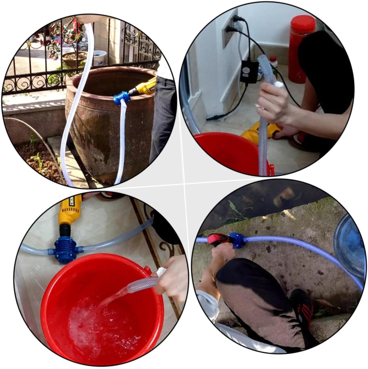 Small Electric Drill Water Pump Self-priming Micro Plastic Utility Pump for Household Water Transfer and Outdoor Use