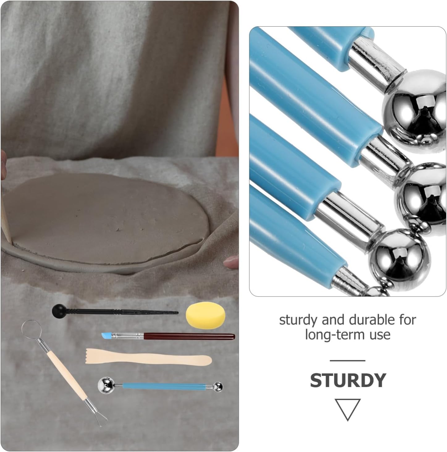 25 Piece Clay Sculpting Tool Set for Forming, Smoothing, Carving