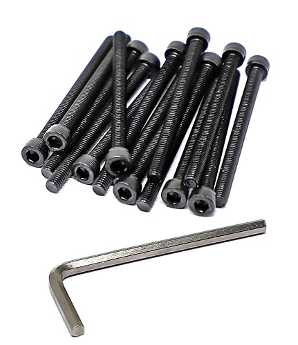 Miniatura 248 de iexcell 720 piezas de acero de aleación M4 x 6/8/10/12/16/20/25/30/35/40/45/50 de grado 12.9, tornillos de cabeza hexagonal, tornillos, arandelas