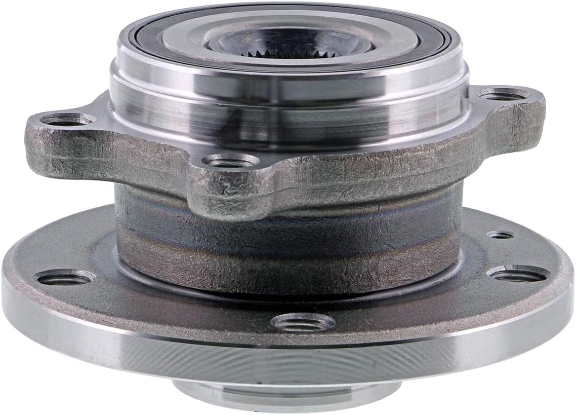 AUQDD 513253 (For models with 4 bolt flange) Front Wheel Hub and Bearing Compatible With Au-di A3 Q3 TT Quattro/VW Beetle Passat Tiguan CC R32
