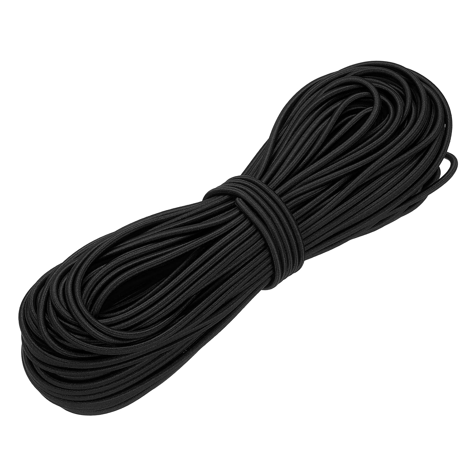 YELARXI Shock Cord, Elastic Cord Marine Grade Bungee Rope Stretch String - Fitting for (DIY Projects - Sewing - Tie Downs - Tent Pole - Kayak Strap) 1/8 Inch x 100 ft & Black