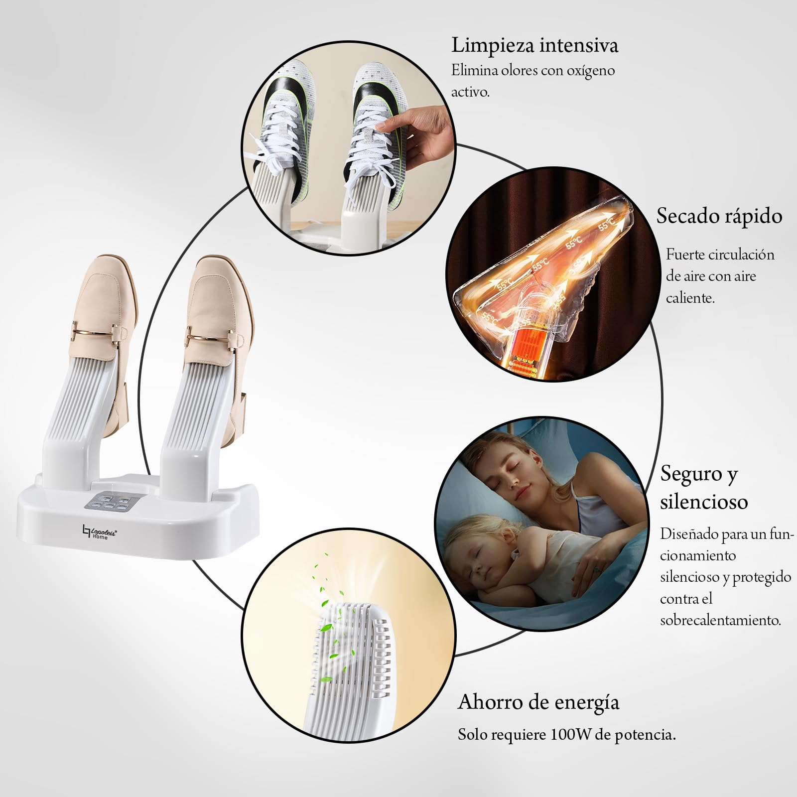 Secador eléctrico de zapatos, ozono, calentador, antibacteriano, calcetines, botas, fútbol, guantes