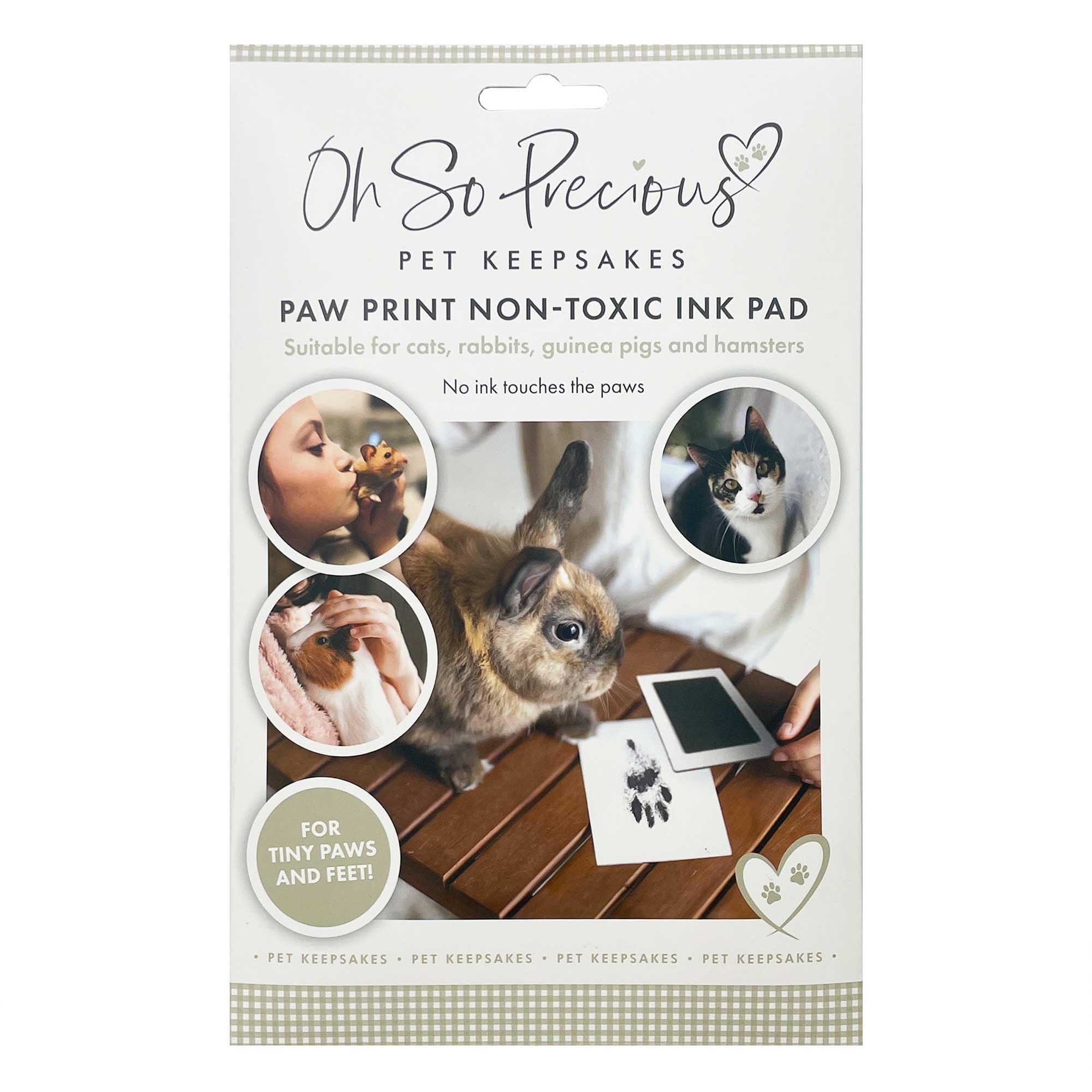 Paw Print Non-Toxic Ink Pad Kit for Small Mammals | Mess-Free Pet Paw Print Keepsake for Cats, Rabbits, Guinea Pigs & Small Pets