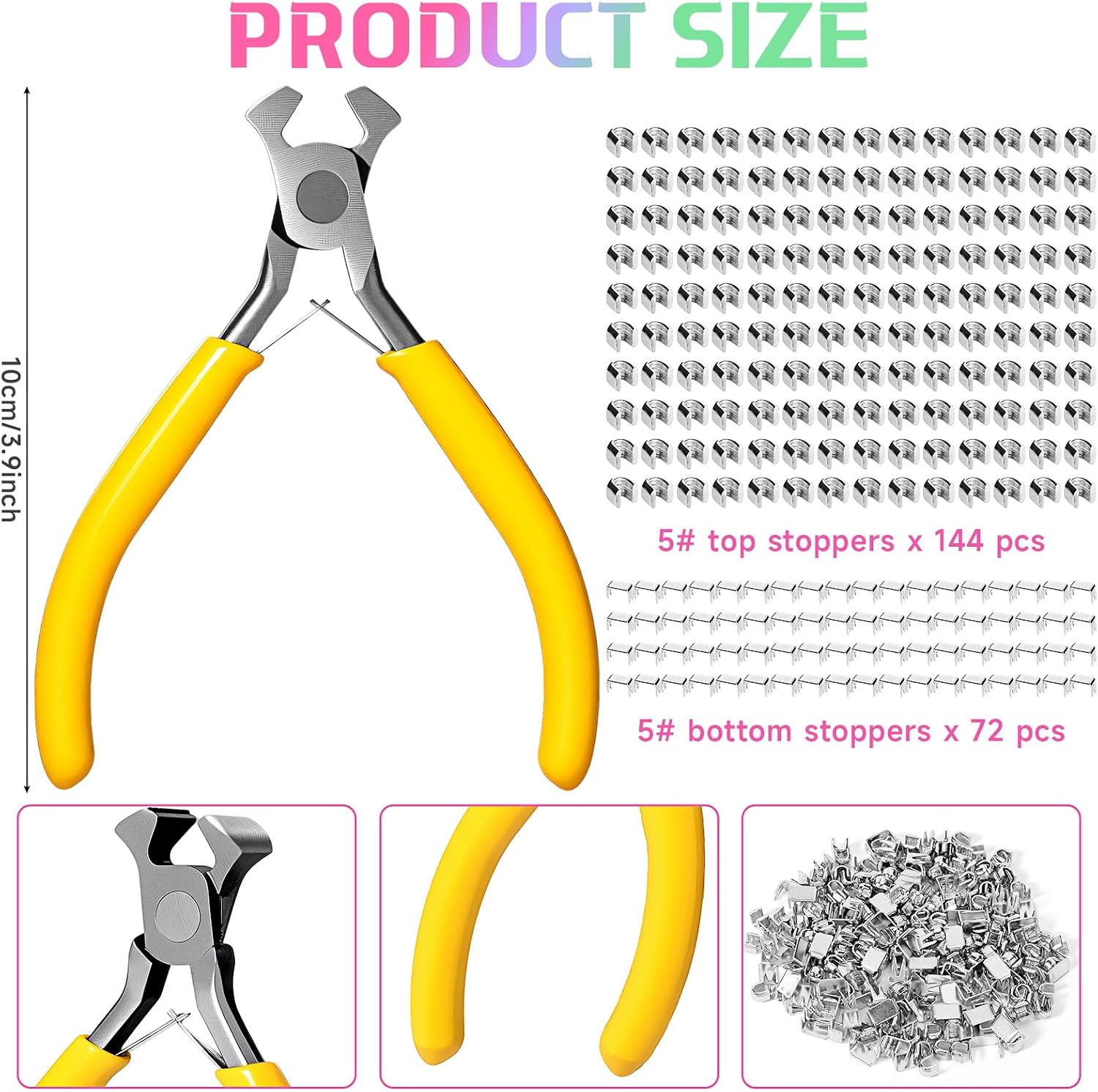 Suncalla 373 Pcs Zipper Repair Tools Kit Include Replacement Zipper Sliders and Pulls Stops Install Pliers for Sewing Luggage Jackets Coat Jeans Purses Handbags