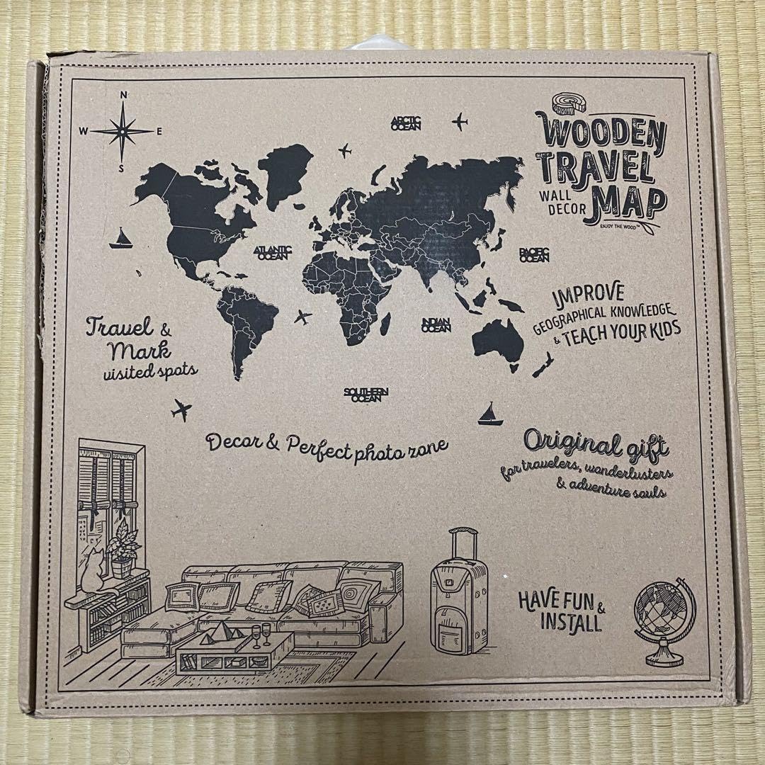 世界地図　enjoy the wood Lサイズ Amazon.co.jp: 世界地図 enjoy the wood Lサイズ : 文房具