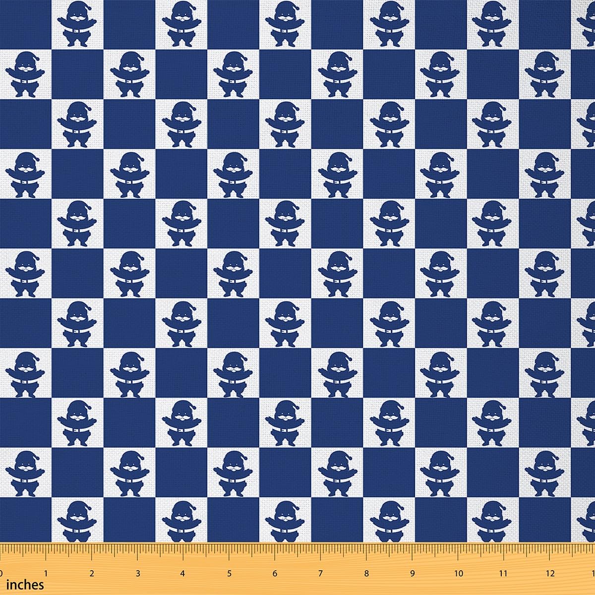 Homemissing Weihnachten Stoff Meterware Kinder Polsterstoff Jungen Mädchen Schach Stoffpaket Stoff für Stühle Weihnachtsmann Stoff 920x150cm für Stühle,Weihnachtsdekorationen Dekor Blau