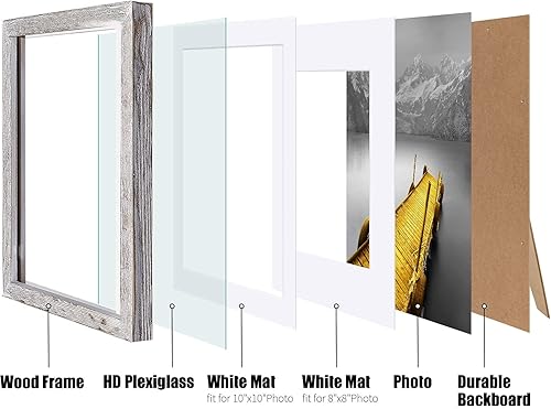 Vista 75 de Portarretratos de 12 x 12 pulgadas, color blanco, hecho de madera maciza, fotos de 10 x 10 u 8 x 8 pulgadas con paspartú o 12 x 12 pulgadas sin