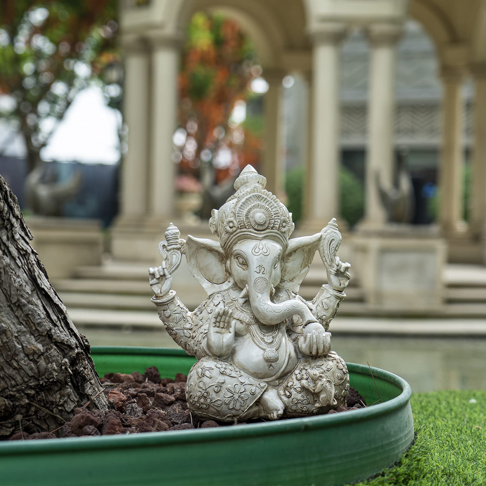 Ganesha Elefantes Decoracion Figuras Hindú de Budas Decorativos Budas Grandes de Jardin, ‌Altura 30 cm