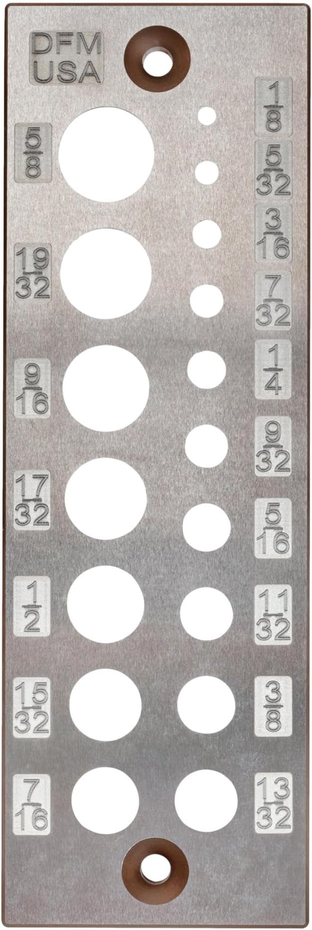 DFM Tool Works Doweling Tool - Premium Dowel Maker Tool, Versatile Dowel Plate, High-Grade A2 Steel for Woodworking, Made in USA - English 17 Holes, Multi-Size