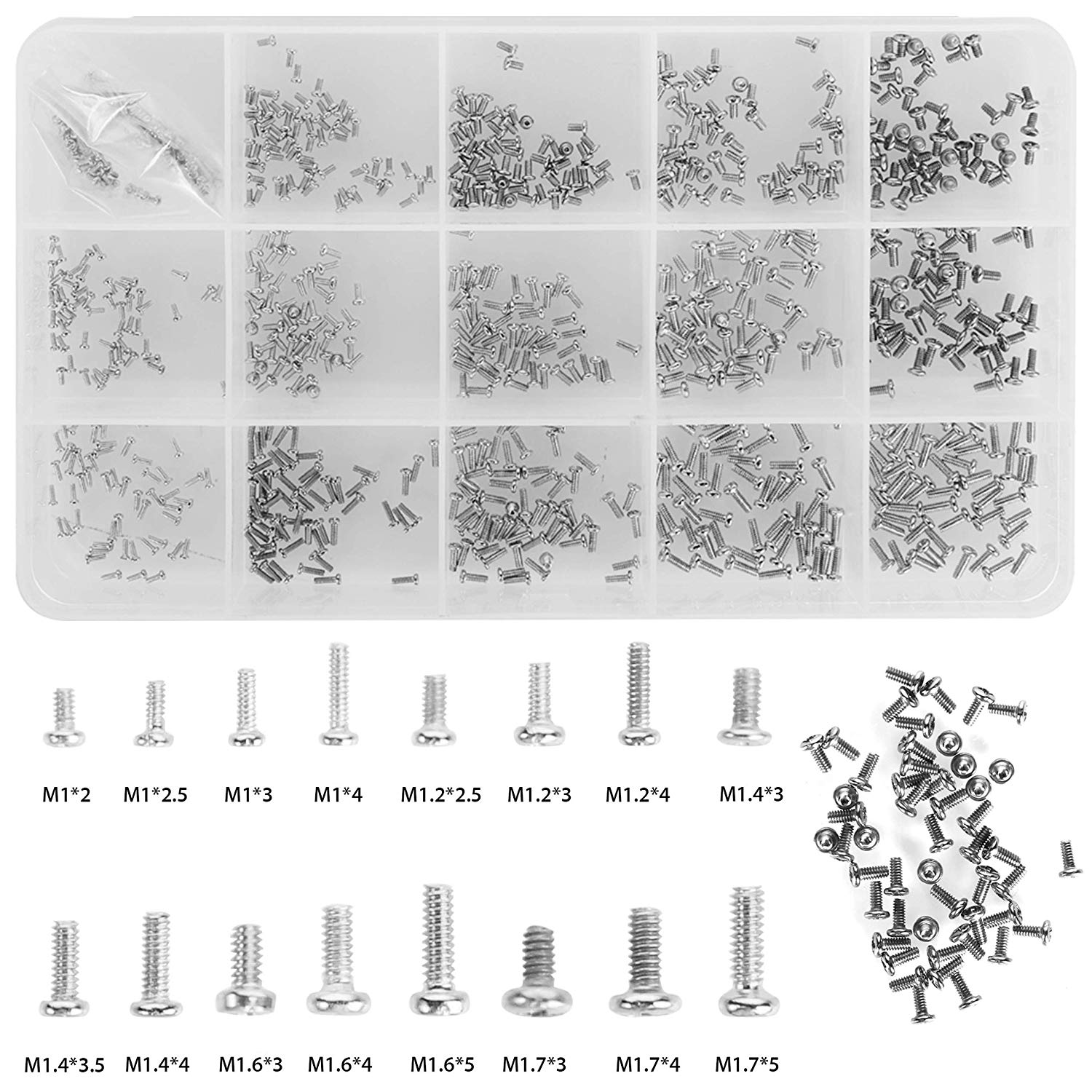 Watch 800pcs Pan Head Tiny Machine Screws Set Kit for Electronics on ...