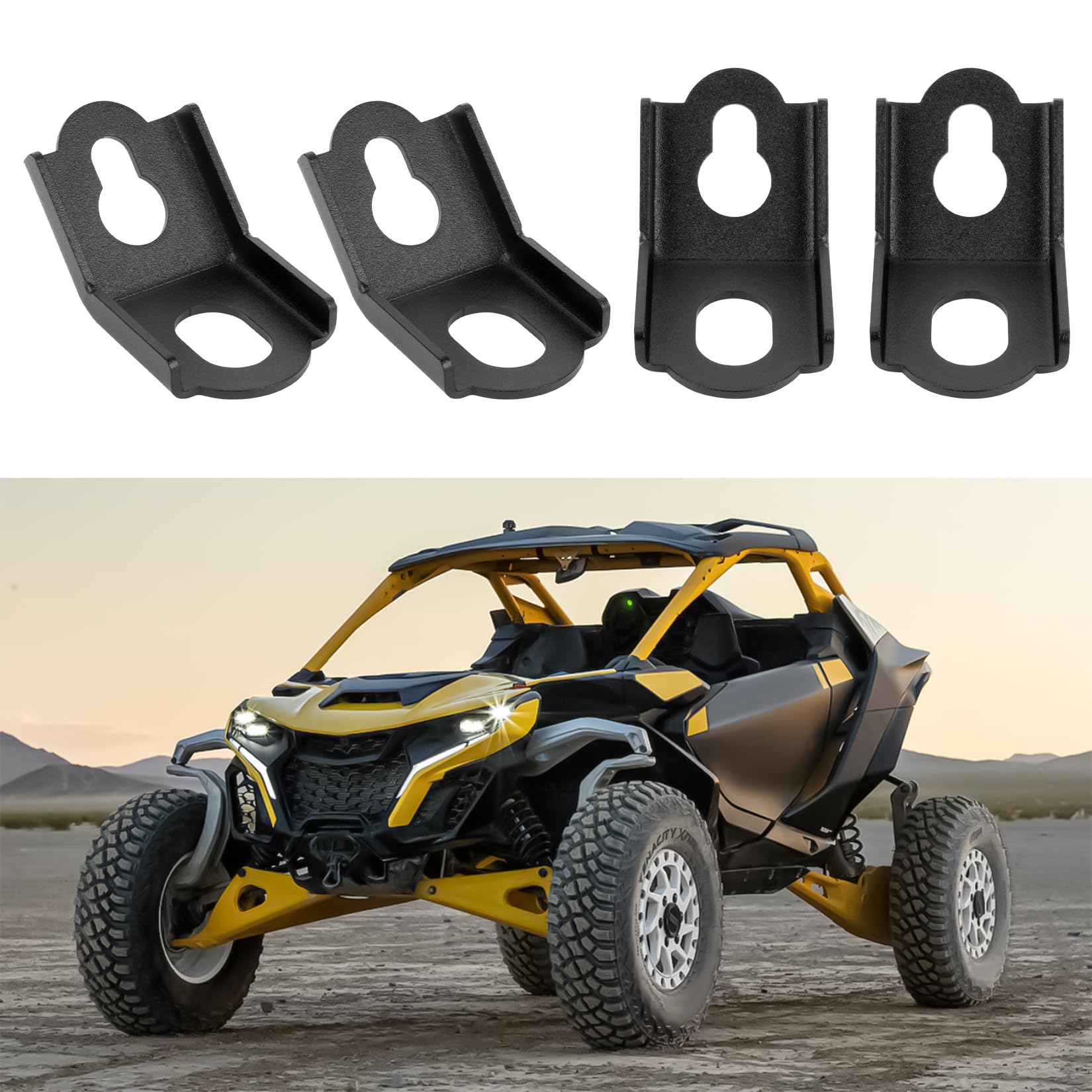 PSLER Tie Down Brackets Hooks for Maverick X3 Max, MAX RS RR DS Turbo 2017 2018 2019 2020 2021 2022 2023 2024 (4pcs)