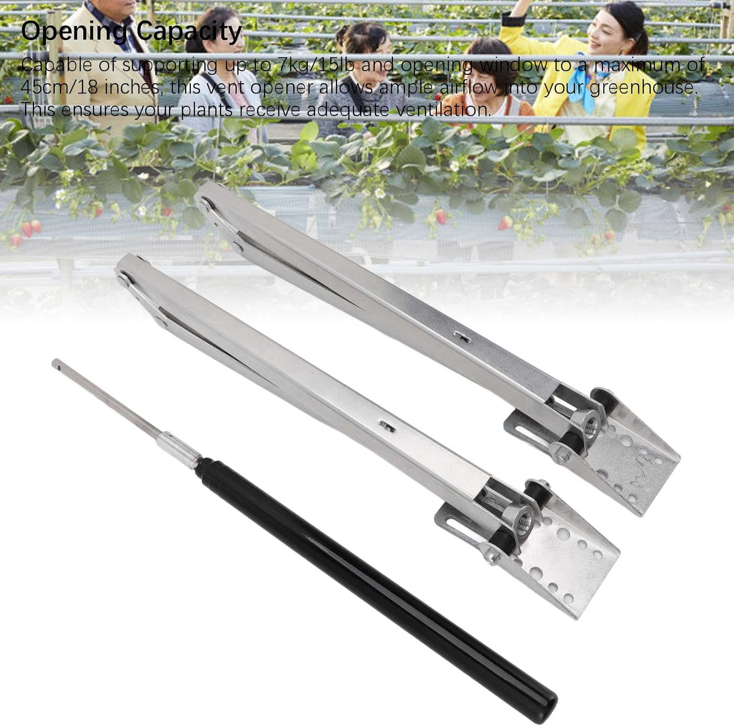 Easy Installation Greenhouse Auto Vent Opener, Aluminum Alloy Solar Automatic Window Opener, 2PCS for Proper Ventilation