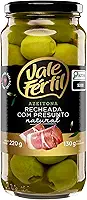 Azeitona Verde em Conserva Recheio Presunto Vale Fértil Vidro 130g