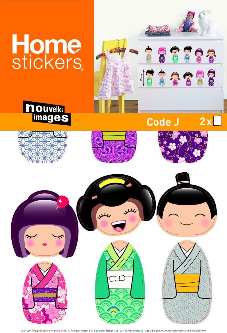Kokeshi Reusable Decorative Sticker Dolls Children