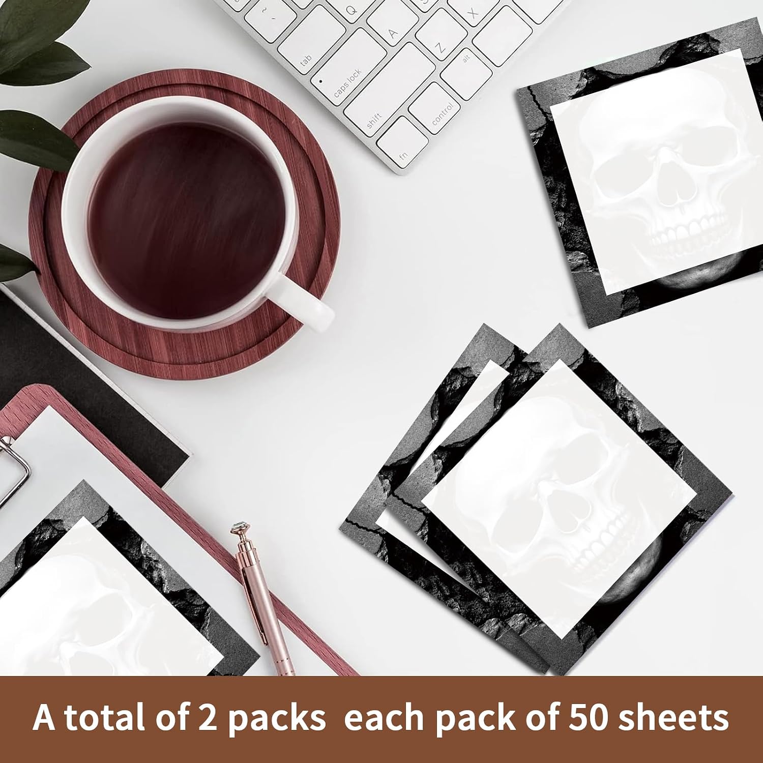 Sticky Notes 3x3 Inches, Cute Self-Stick Pads, Funny Self-Sticky Note Pads for Office, Home, Organization Cool Skull Crack image 3