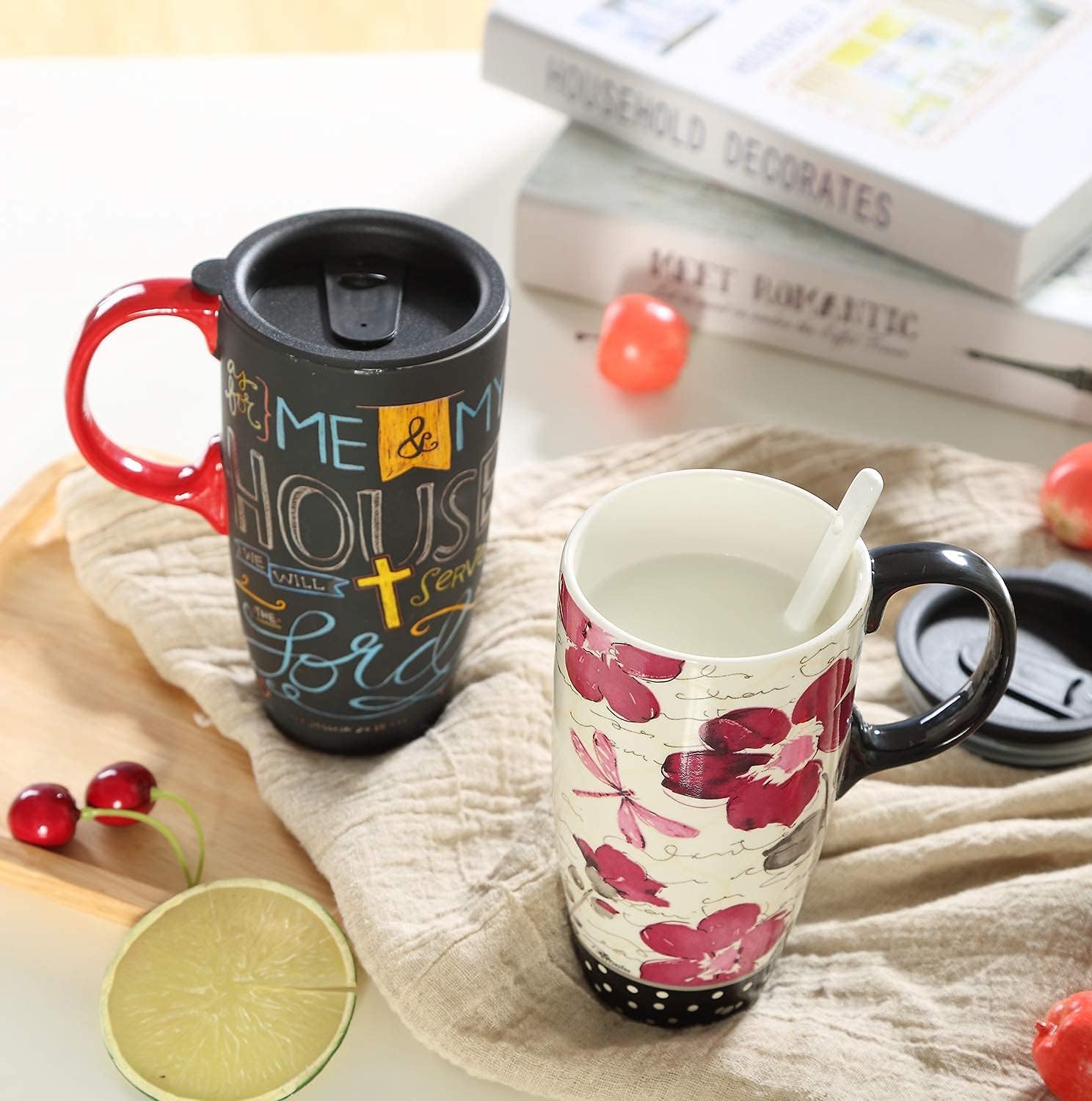 Topadorn 17 oz Tall Ceramic Travel Mug Coffee Cup with Sealed Lid Latte Mug, Perfect for Coffee and Tea, Holiday Gift Her Him - Image 7