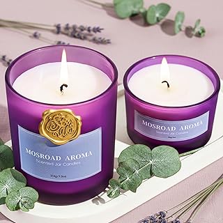 Lavender Eucalyptus Scented Candle Set - 2 Packs, Spa Scent Aromatherapy...