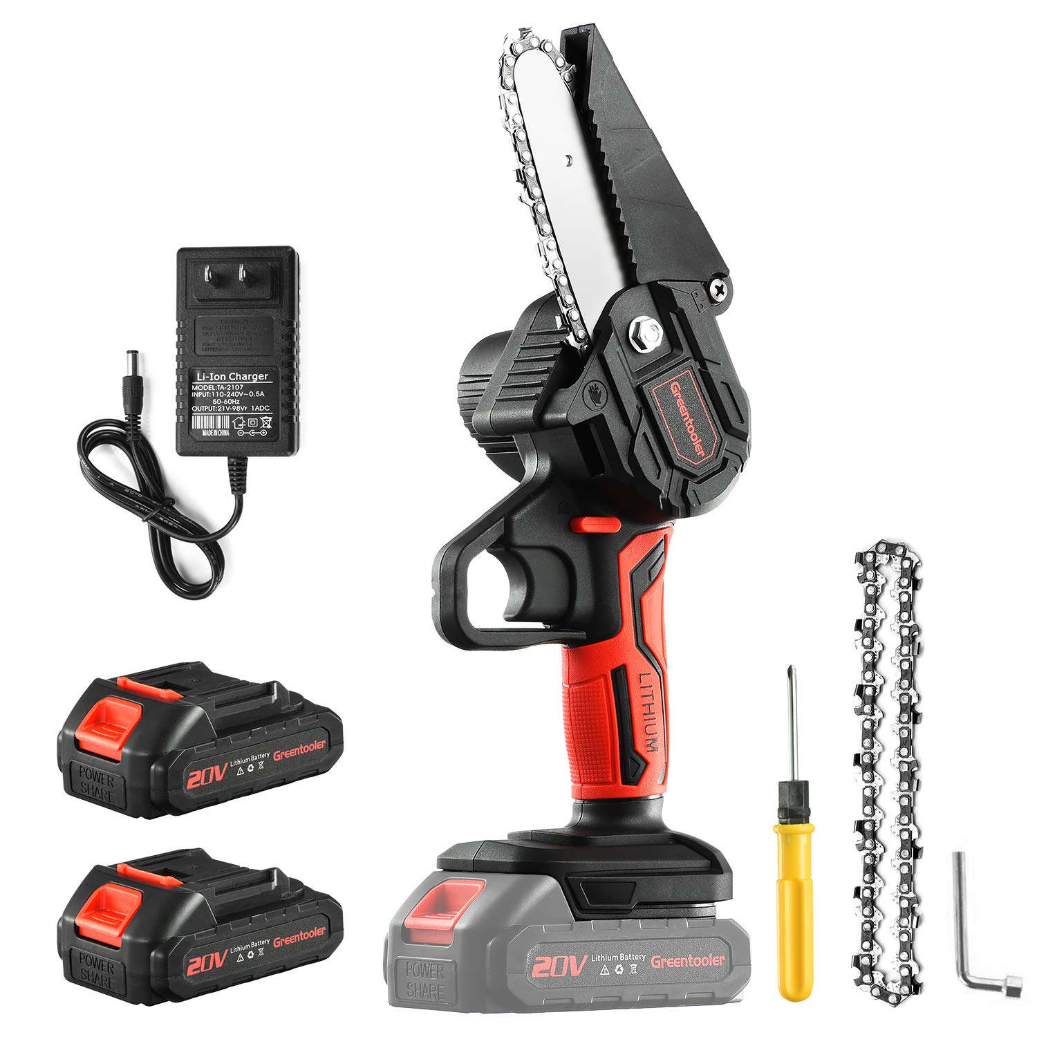 Buy Greentooler Electric Mini Chainsaw, 4Inch Cordless Chainsaw 20V 2