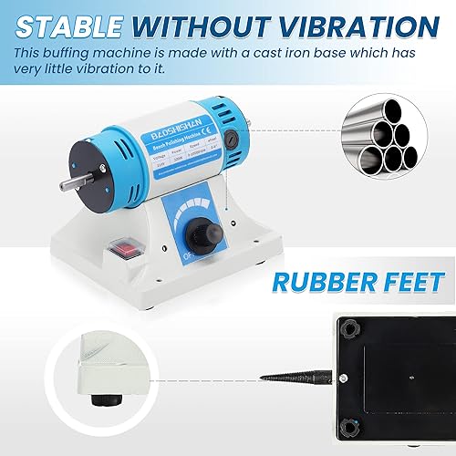 Miniatura 7 de BAOSHISHAN Pulidora de joyas, máquina pulidora de banco con accesorios, molinillo de pulido de mesa multifunción, 110 V para joyas, madera, ámbar,