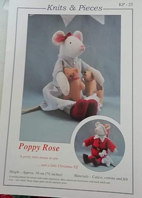 Knits & Pieces Sewing Pattern : Poppy Rose - a Pretty Little Mouse to sew (and a Christmas Elf)