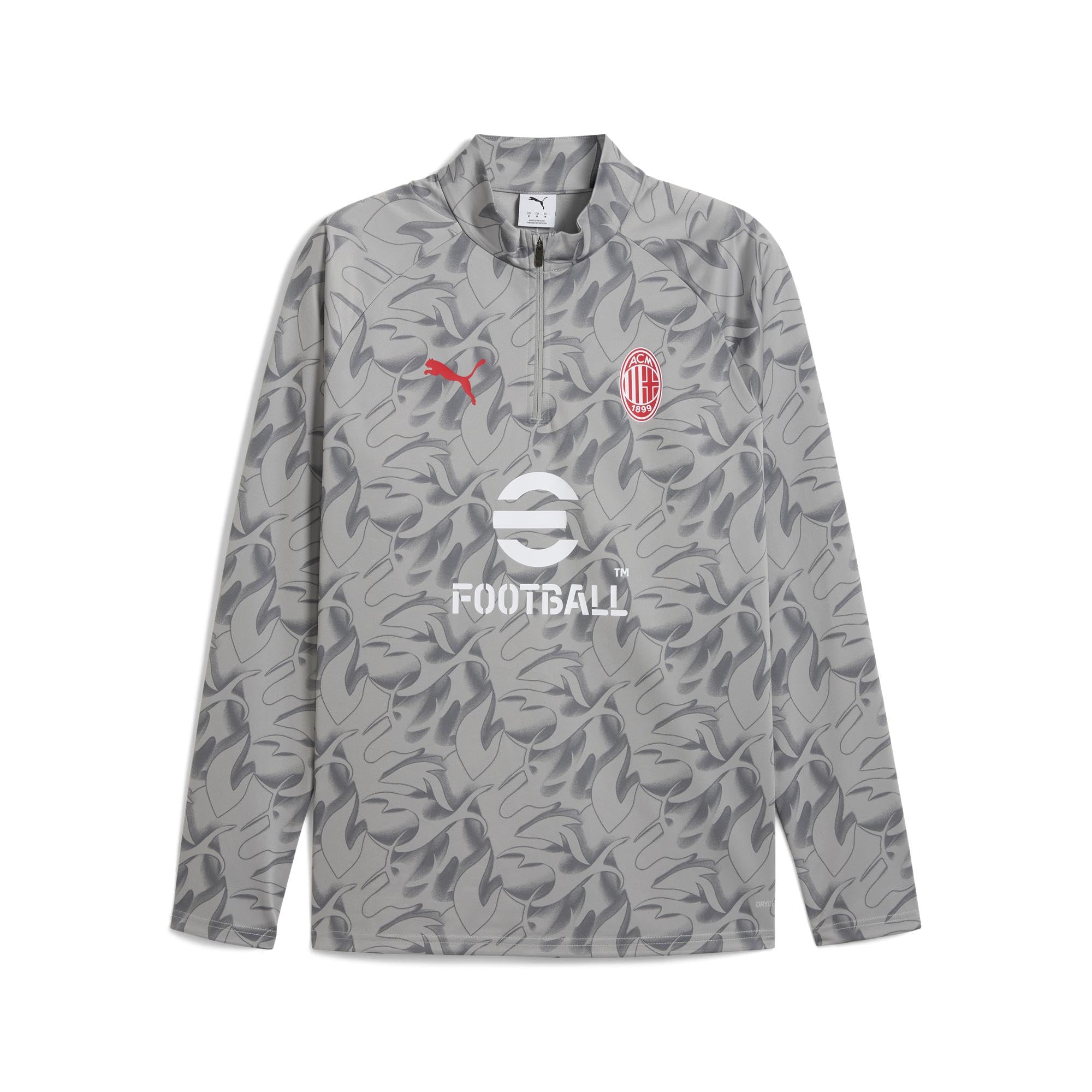 A.C. Milan Unisex Maglia Prematch Con Zip Sweatshirt für Wettkämpfe, Saison 2025/2026, offizielles Produkt