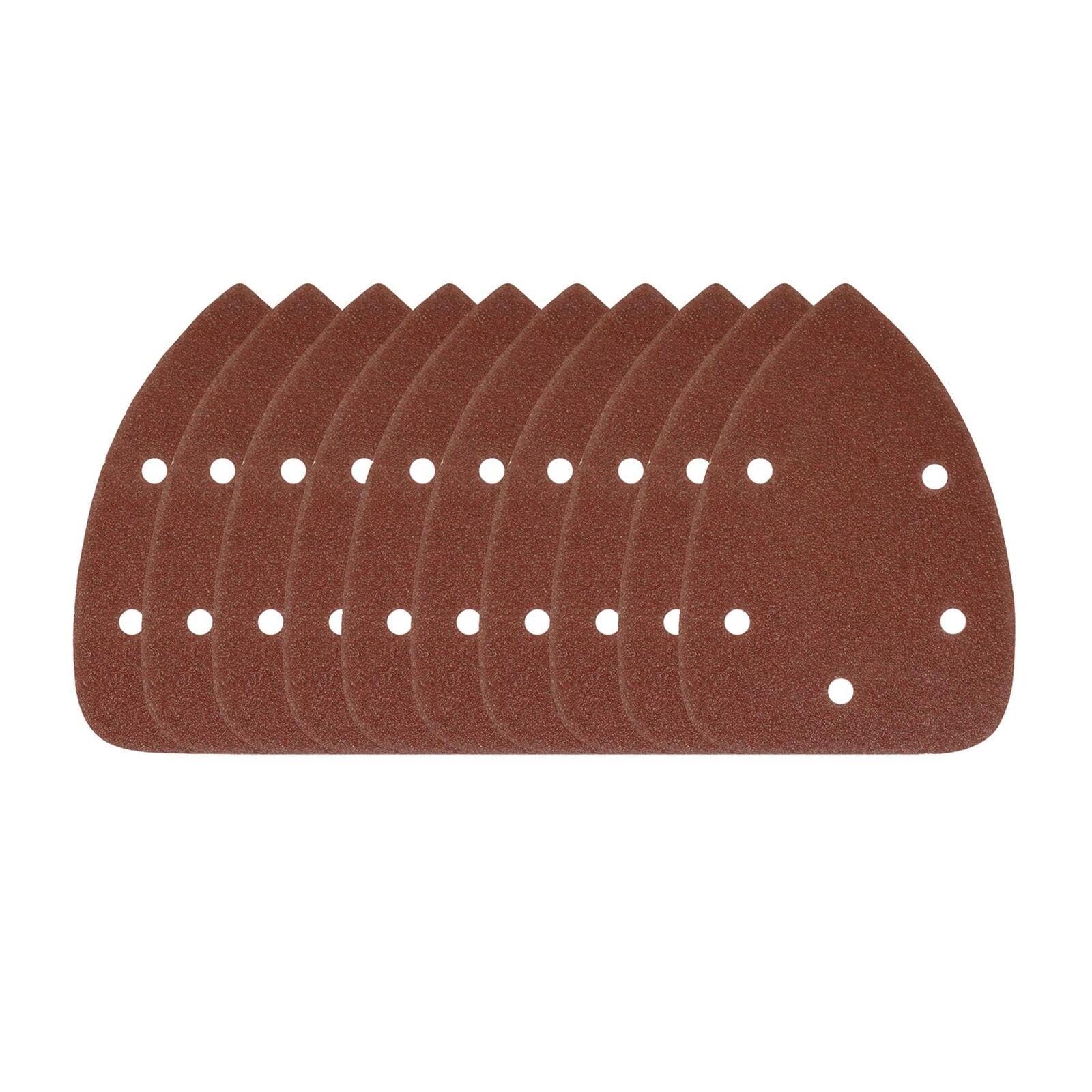 Dapetz ® Mouse Sanding Pads 5 Holes Hook and Loop Palm Sander Sandpaper Mouse Sanding Sheets Assorted Grits 120 Compatible with 140mm Fits for Black and Decker Detail Hand Sander -10Pcs