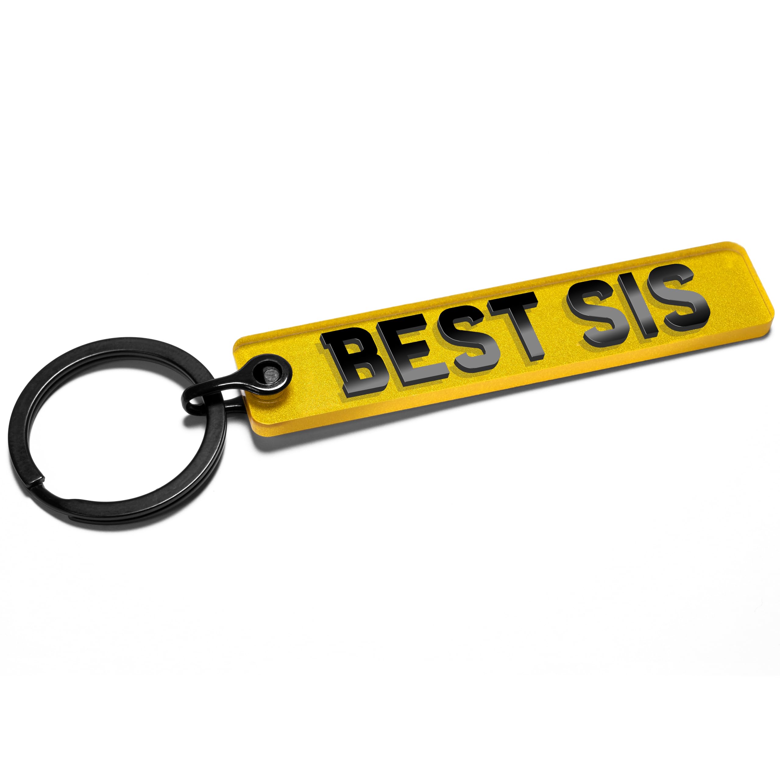 Pixly® Best Sis Licence Plate Keychain, Mini UK Number Plate Keyring, Name Key Chain, Car Registration Key Ring, Gift Reg Fob, Gift for Her, Sister