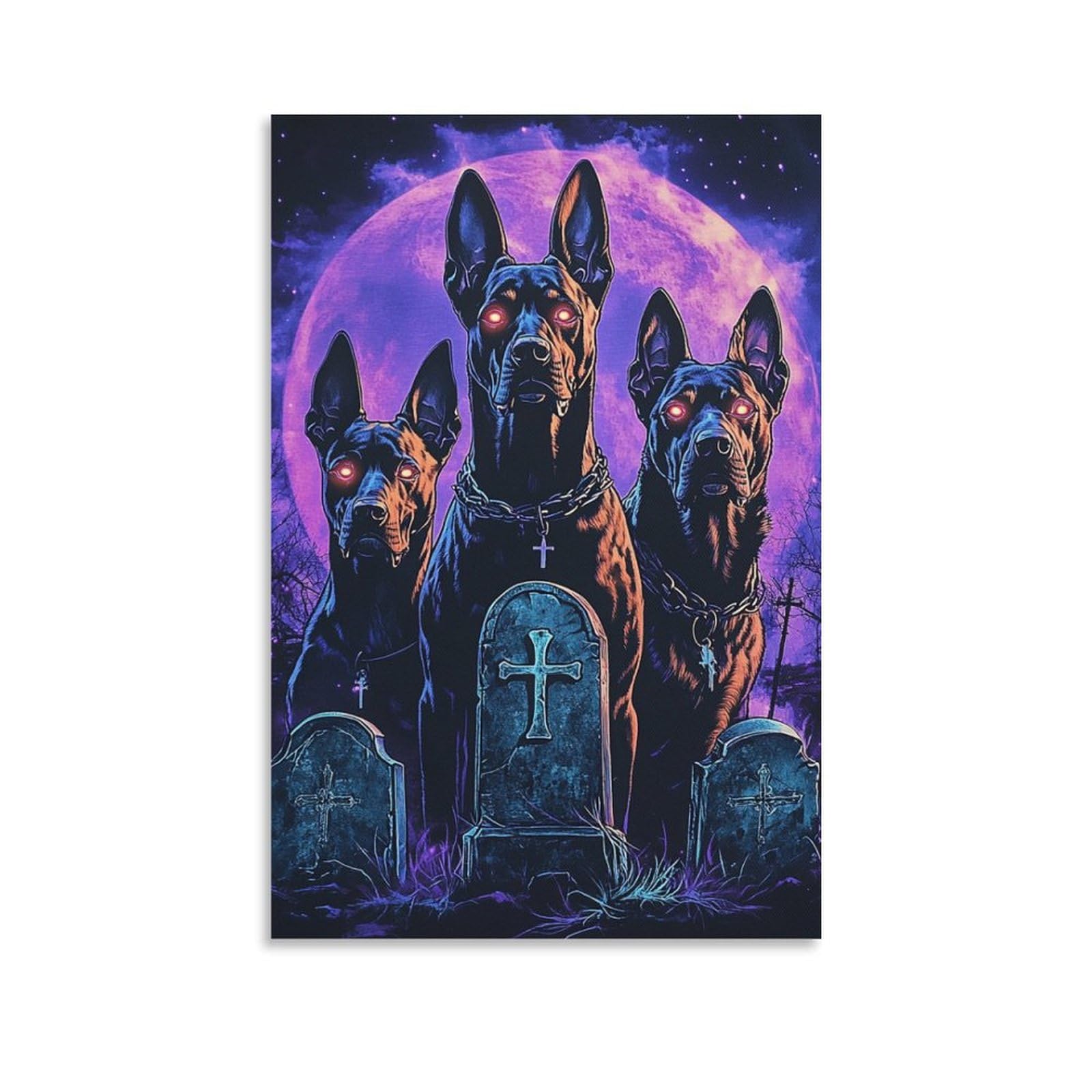 Décoration murale doberman : tableau impression sur toile 50x75 cm