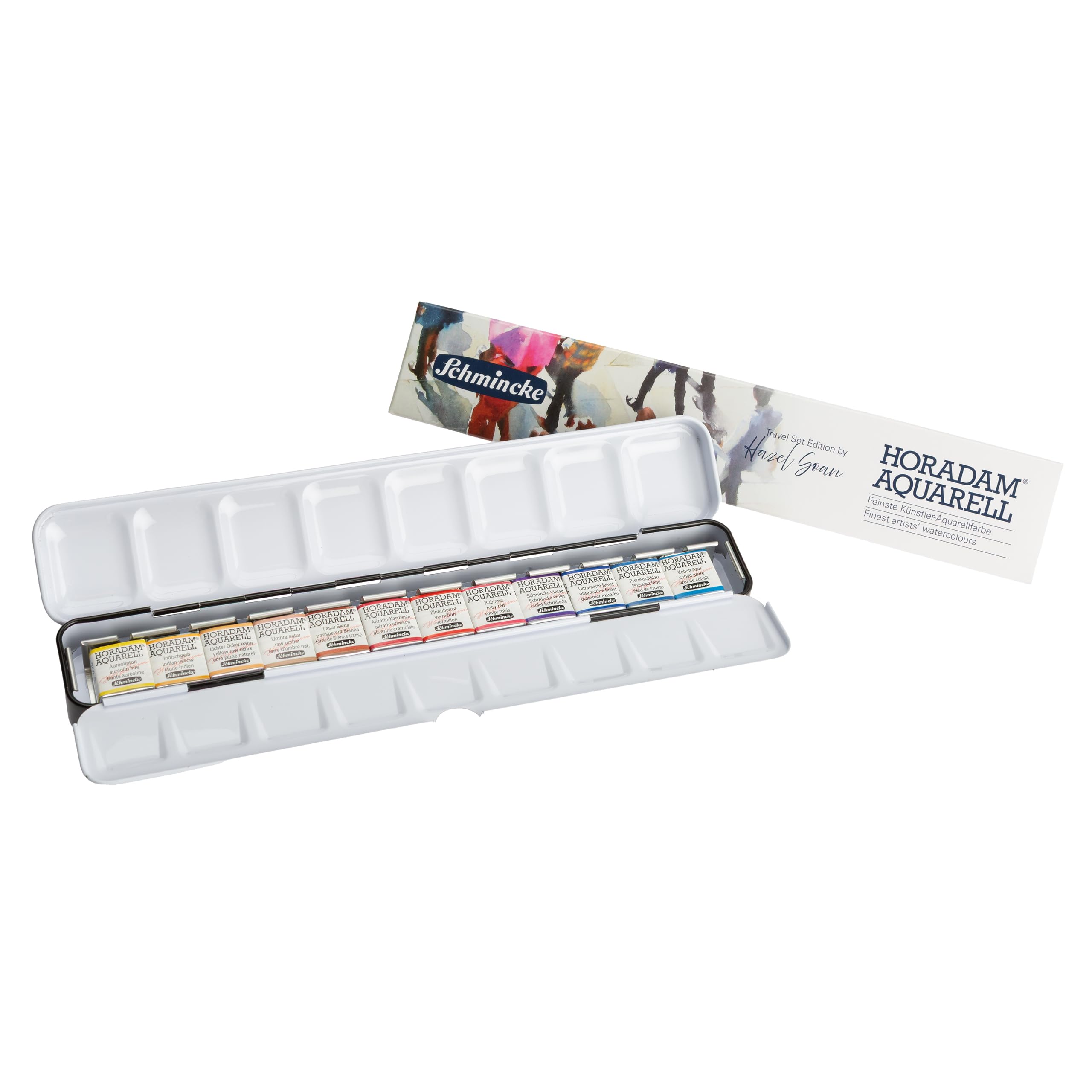 Schmincke HORADAM AQUARELL Farbkasten Metall mit 12 Farben, 74 666 097