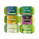 O NATURALS 100% Natural Bar Soap - Gift Set - Organic Ingredients & Essential Oils - Spa Gifts for Women & Men, Body Wash & Face Soap - 6PC Green Tea Soap Collection
