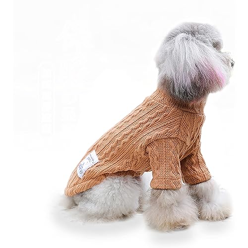 YAODHAOD Dog Sweater Knitted Turtleneck Warm Puppy Sweatshirt Pullover Winter Cute Classic Cat Sweater Dog Clothes Coat Pet Holiday Clothes for Small Medium Dogs