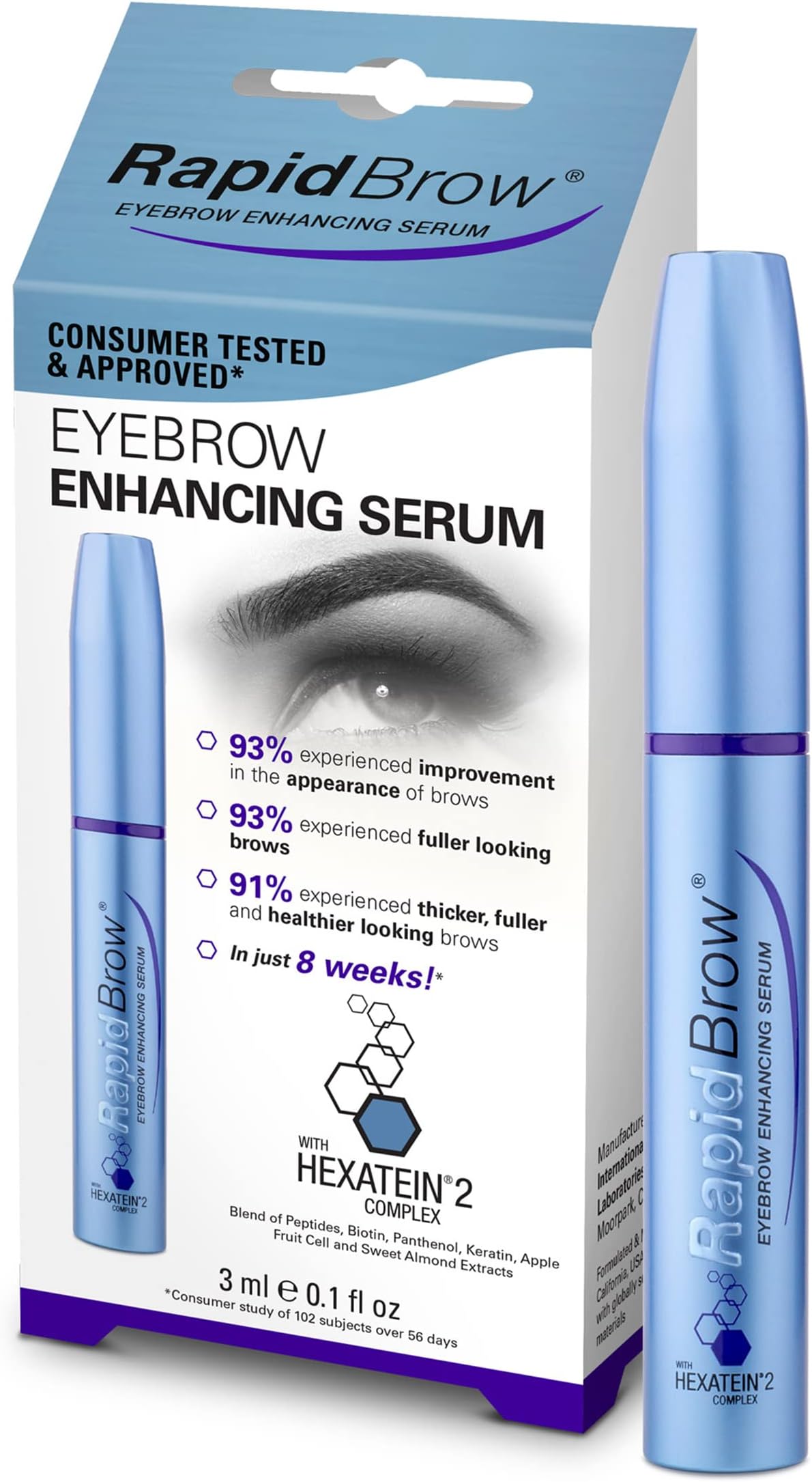 RapidBrow Eyebrow Enhancing Serum (With Hexatein 2 Complex) 3ml/0.1oz