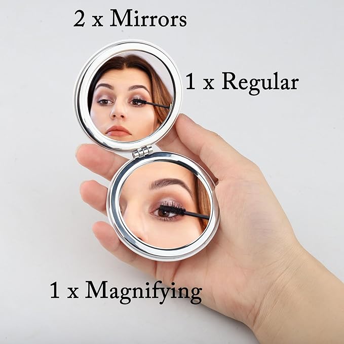 Espejo de Maquillaje Redondo Zuo Bao 7cm Acero Inoxidable miniatura 4