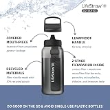LifeStraw Go Series - Borraccia con filtro acqua senza BPA per viaggi e uso quotidiano. Rimuove batteri, parassiti e microplastiche, migliora il sapore, 1l, Nordic Noir (nero) - 7