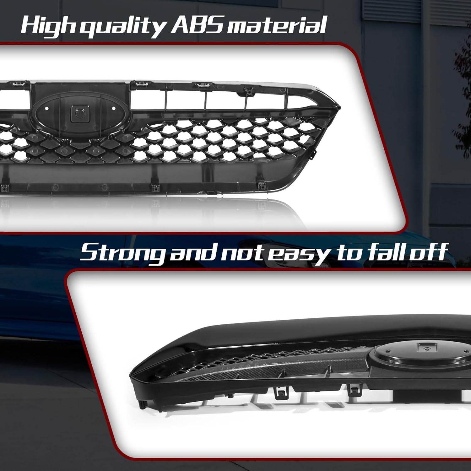 91121VA070 2015 WRX Front Bumper Grill Compatible with Subaru WRX 2015 2016 2017 Upper Grille Black