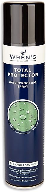 Invisible Waterproofing Spray for Smooth, Suede, Nubuck leathers, Textiles & TEX membranes, For Shoes Boots and Accessories, Wrens Total Protector, 300 ml 10.14 fl. oz.