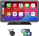 Wireless CarPlay & Android Auto Car Stereo - 7" HD Portable Touchscreen with Bluetooth 5.2, GPS Navigation, Mirror Link, Backup Camera, AUX & FM - Plug & Play for All Vehicles
