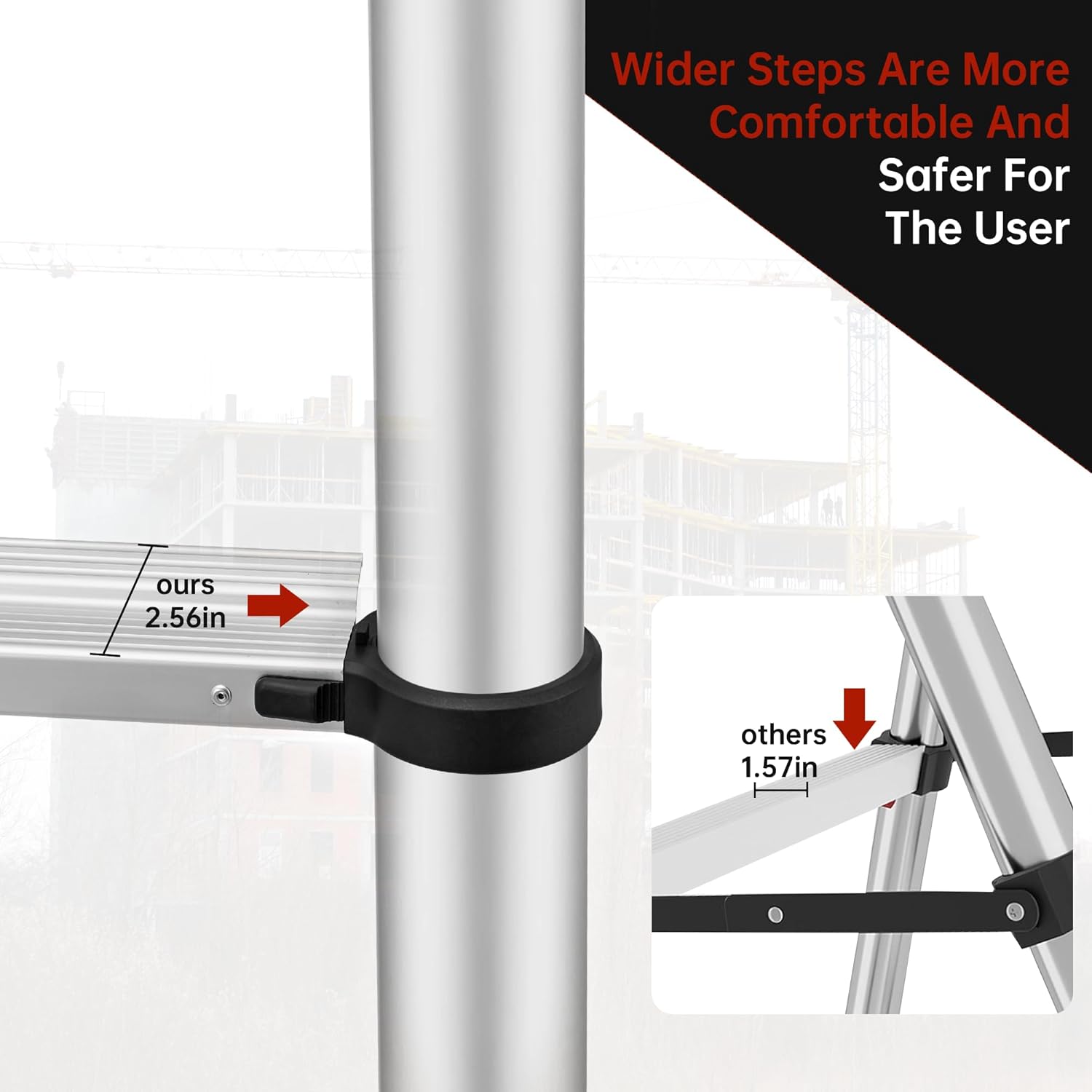 ICARRY Telescopic Ladder 12.9 FT Extension Ladder Aluminum Lightweight Telescopic Ladders, Multi-Purpose Collapsible Extension, Soft Close Design, 300lb Capacity,Ideal for Home, RV, and Outdoor Work