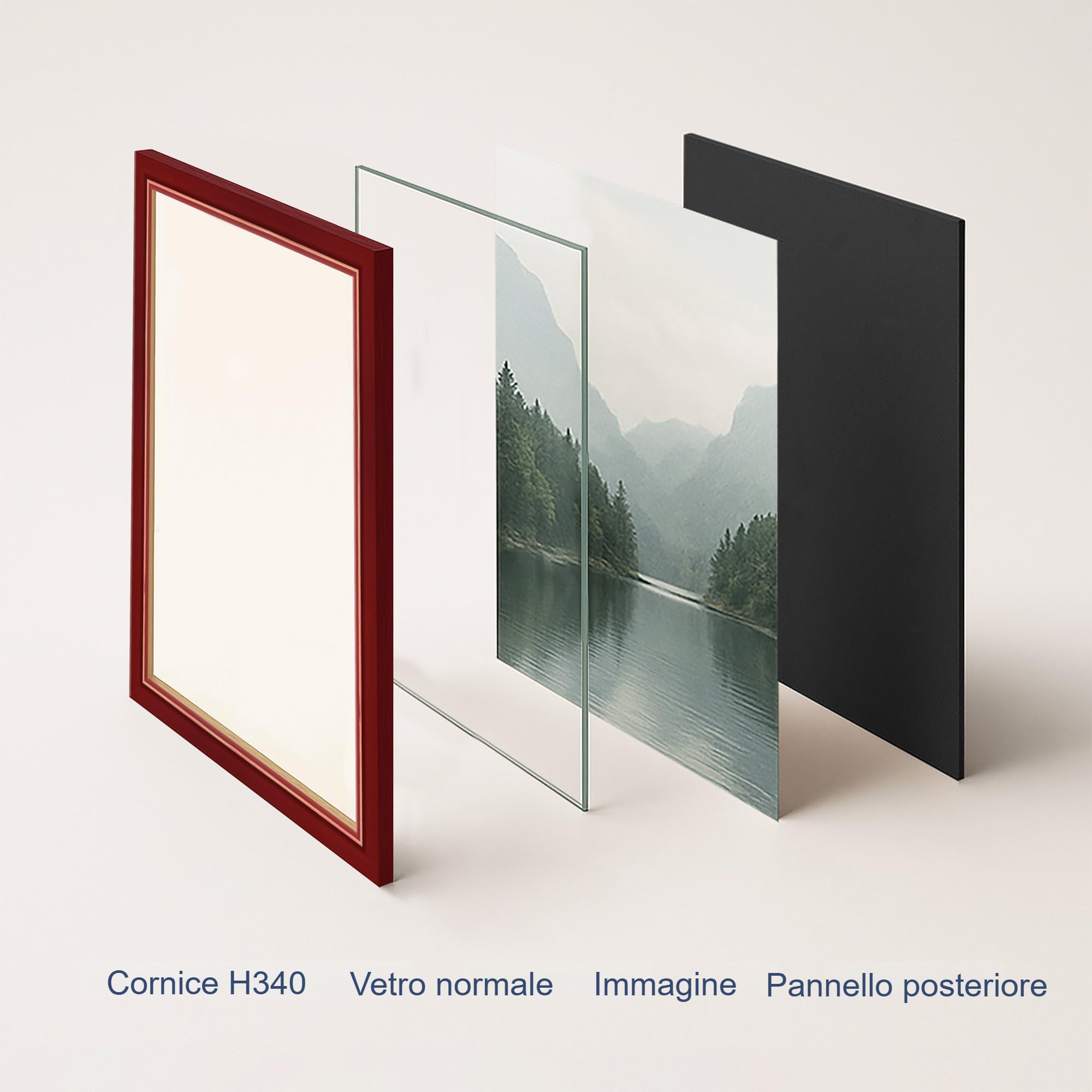 WANDStyle cornice foto legno rustico, cornici da parete, cornice 30x42 cm