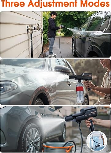 Vista 5 de TORRAS Lavadora a presión eléctrica inalámbrica, lavadora plegable de 990 PSI, peso 2.4 lbs, seis modos de boquilla, carga rápida, lavadora