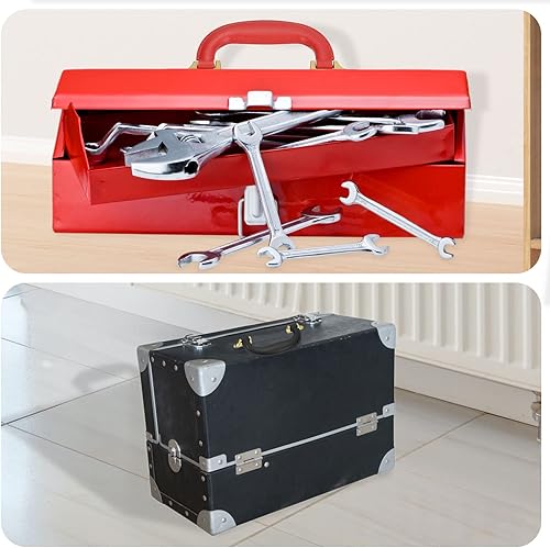 Miniatura 5 de uxcell Manijas de equipaje, 6.102 in6.1 pulgadas, piel sintética, manija de repuesto para maleta, manijas de repuesto con tornillos para caja, caja