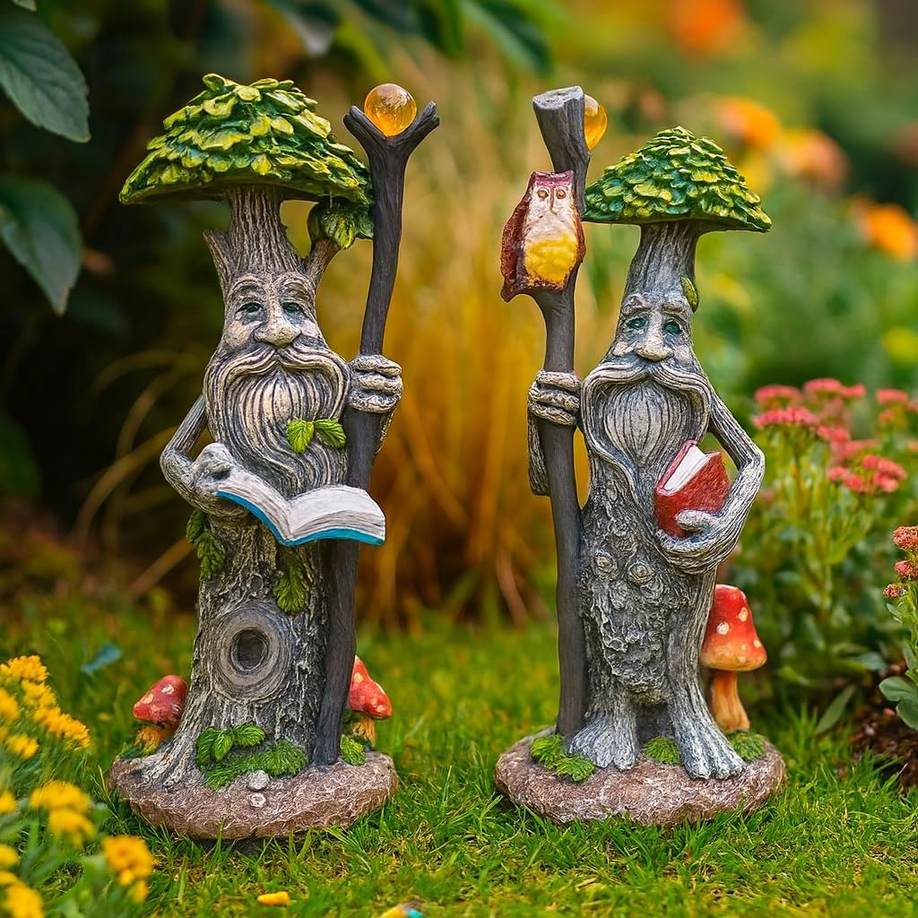– Garden Mile Set Of Two Ent Garden Ornaments Outdoor Decorations Weatherproof Garden Sculptures & Statues For Flowerbeds Patio Yard All Year Round Outdoor Ornaments For Gardens