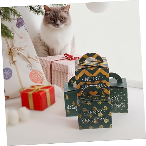 Miniatura 6 de Kichvoe 12 cajas de galletas de Navidad, cajas a dos aguas, cajas de regalo de fiesta de Navidad, recipientes de papel para Navidad y vacaciones de