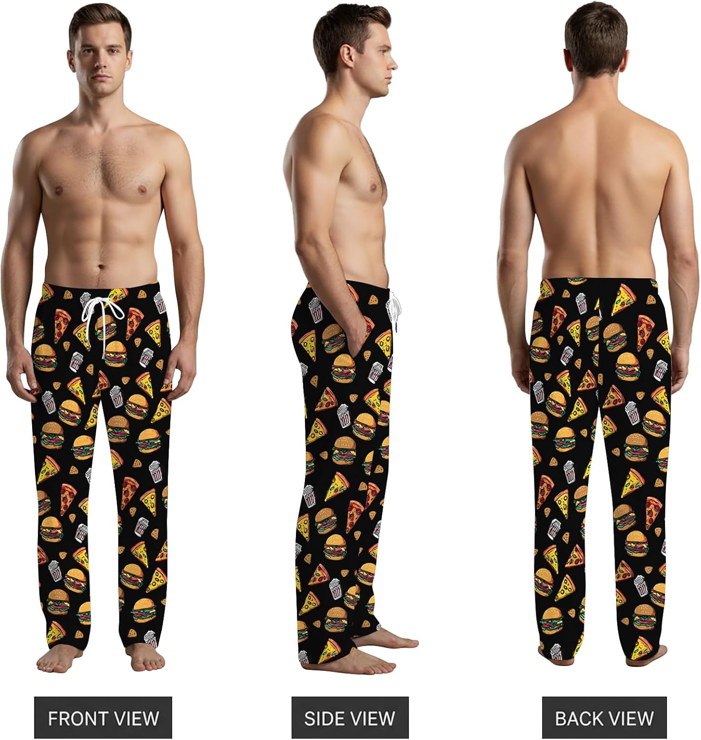 SARA NELL Food Design Pajama Pants, Cozy Unisex Sleepwear for Men and Women, Novelty Food Design Pj Bottoms with Pockets - Image 2