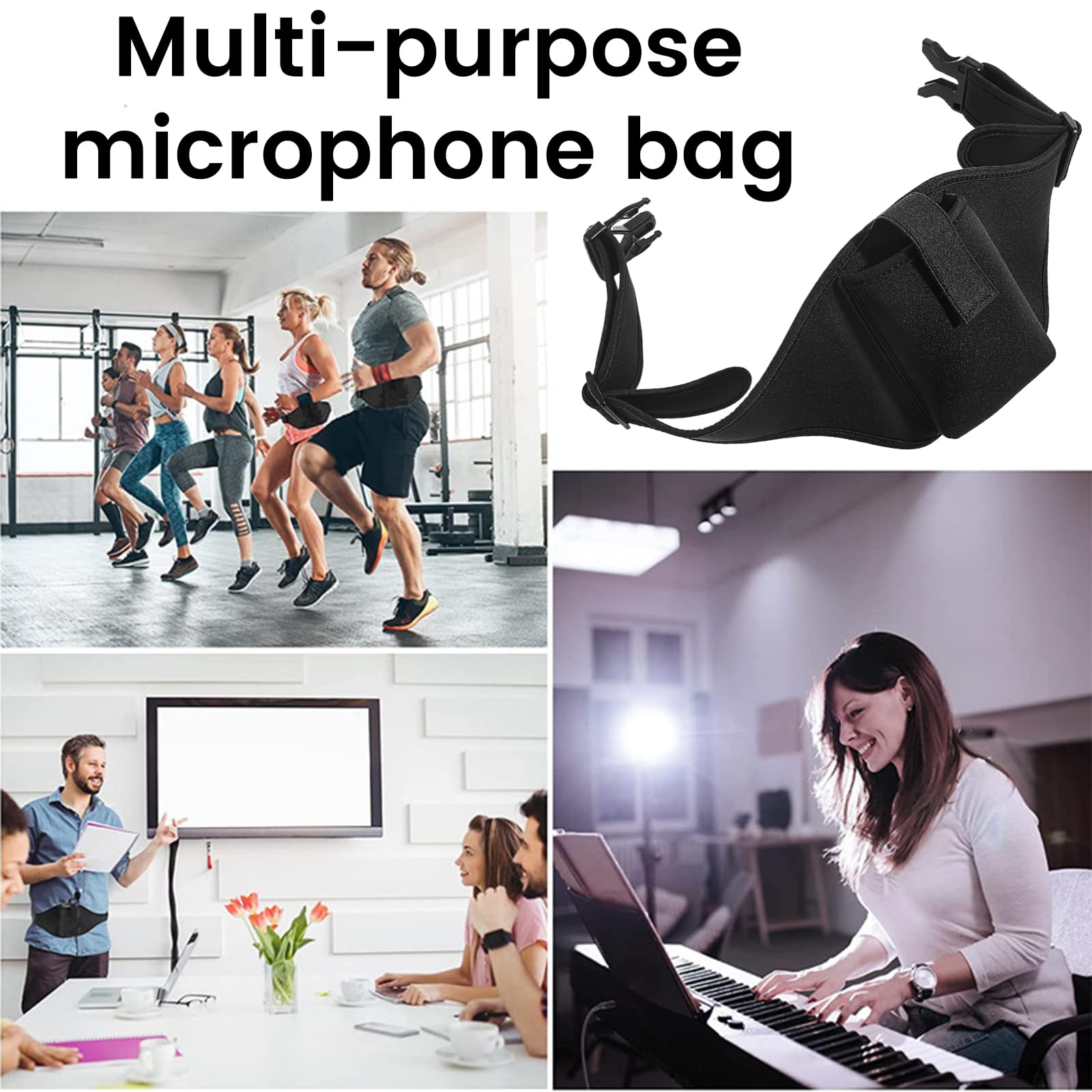 Pack Fitness Ceinture Support De Microphone Ceinture Micro Ceinture Téléphone Ceinture Tune Taille Ceinture Micro Ceinture Pour Gym Micro Ceinture Microphone Micro