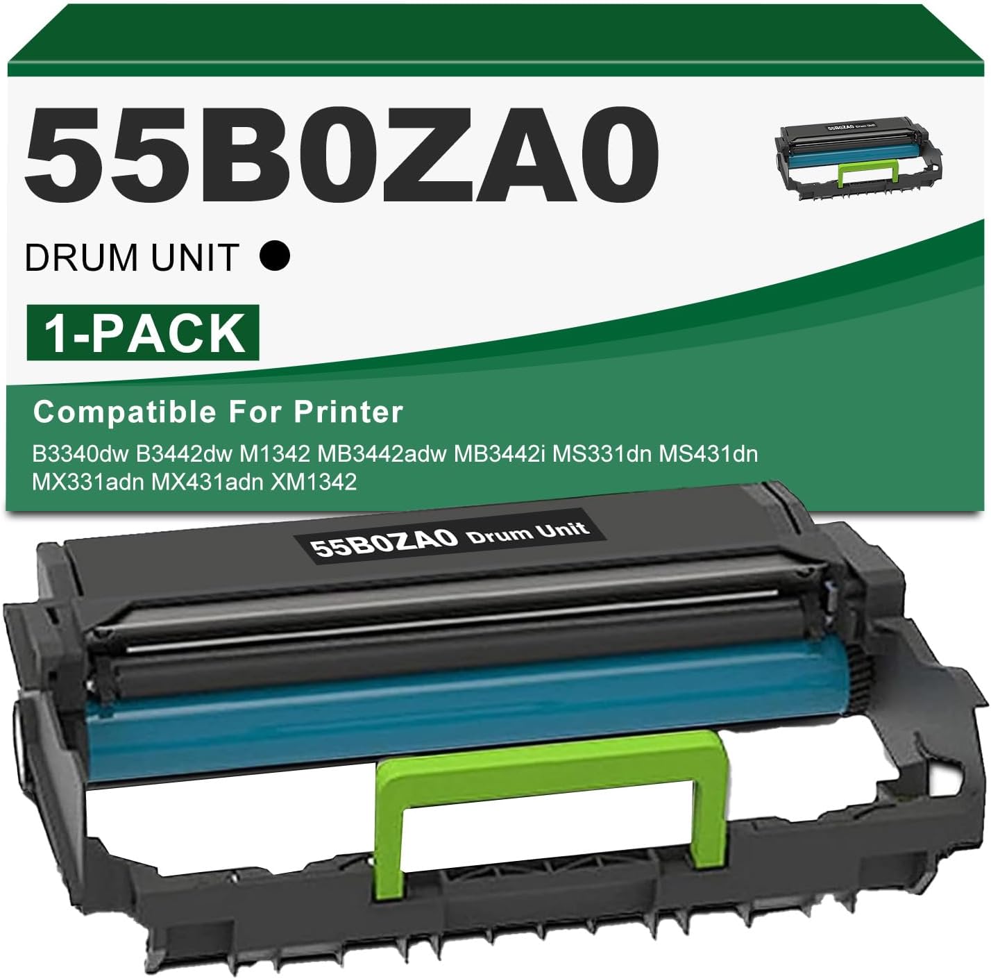 55B0ZA0 Black Imaging Unit Replacement for Lexmark B3340dw B3442dw M1342 MB3442adw MB3442i MS331dn MS431dn MX331adn MX431adn XM1342 Printer, (40,000 Pages)