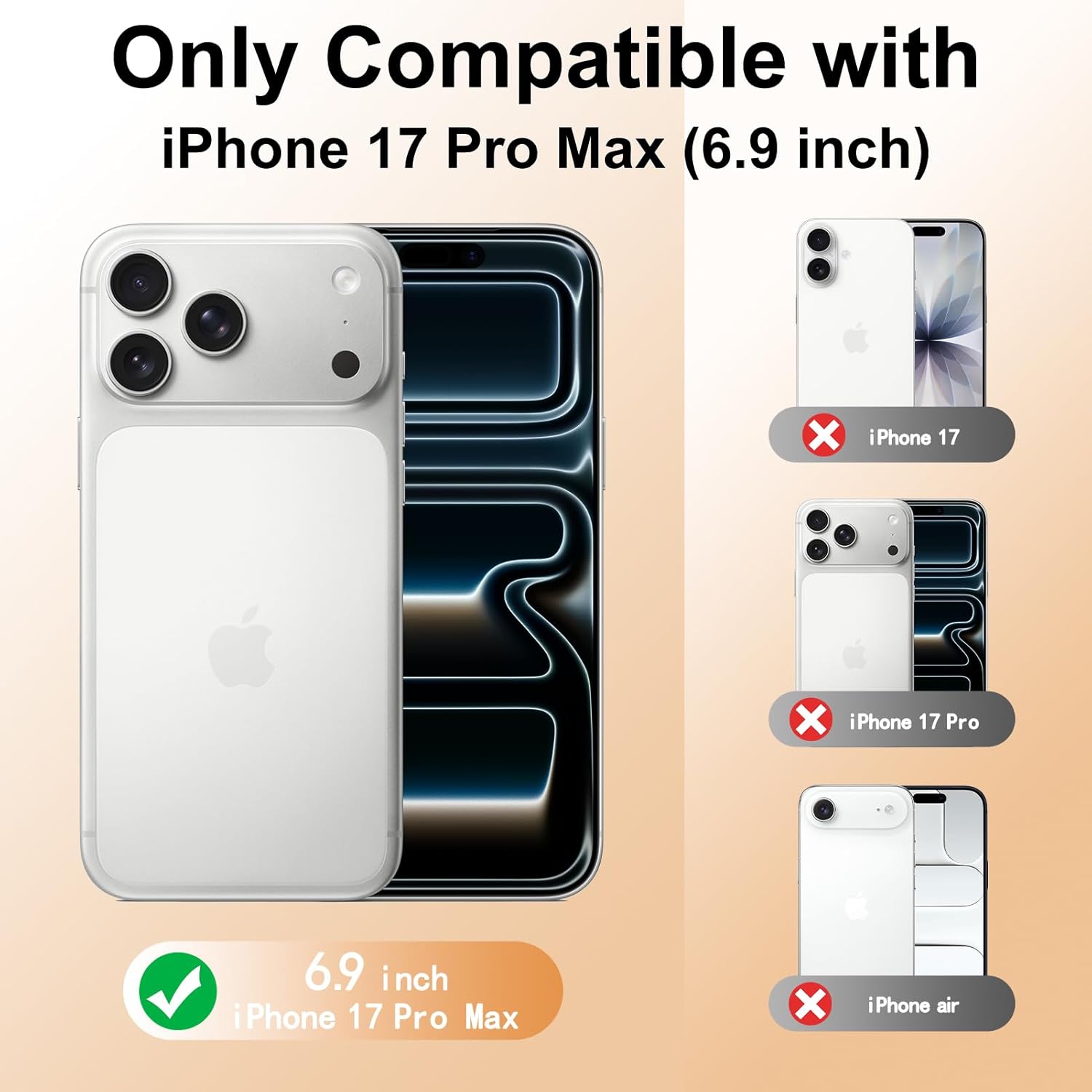 Magnetic Floral Case for iPhone 17 Pro Max, Compatible with Magsafe, Cute Floral Flower Bling Design, Shiny Shockproof Protective Cover for Women Girls, Orange Gradient Flower