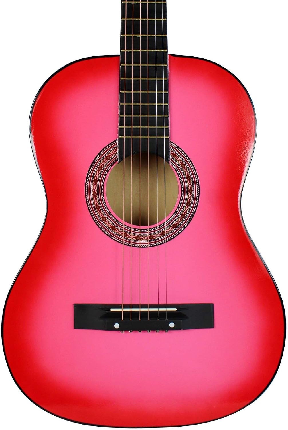 YMC 38" Pink Beginner Acoustic Guitar Starter Package Student Guitar with Gig Bag,Strap, 3 thickness 9 picks,2 Pickguards,Pick Holder, Extra Strings, Electronic Tuner -Pink